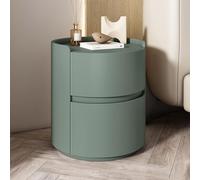 Mesita de Noche Moderna de Madera Maciza Blanca con cajones de Almacenamiento Mesita de Noche Redonda Minimalista para BWooden Mesa Auxiliar con cómoda Mini Armario de Almacenamiento para do