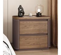 Mesita De Noche Moderna De Madera Maciza De 2 Niveles Armario De Almacenamiento De Gran Capacidad Ideal para Dormitorio Oficina Sala De Estar Color Marrón 50 X 39 X 55 Cm