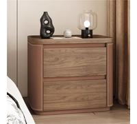 Mesita De Noche Moderna De Madera Maciza De 2 Niveles Armario De Almacenamiento De Gran Capacidad Ideal para Dormitorio Oficina Sala De Estar Color Marrón Claro 40 X 40 X 55 Cm
