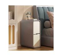 Mesita de noche moderna de madera maciza delgada y estrecha con 2 cajones, mesa auxiliar pequeña ultra estrecha para dormitorio, sofá, mesa auxiliar, mesita de noche, cómoda con gran ambición
