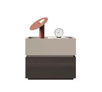 Mesita De Noche Moderna De Madera, Mesa Auxiliar For Sala De Estar, Mesita De Noche Con Diseño De Perfil Curvo, Apertura Con Espacio De Almacenamiento, Combinación Libre, Encimera Espaciosa(Model A)