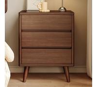 Mesita de noche moderna de mediados de siglo de madera maciza con borde para niños, perfecta para dormitorio, sala de estar, entrada y oficina en casa