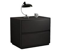 Mesita de noche moderna de mediados de siglo, mesa auxiliar for dormitorio con 2 cajones de almacenamiento, base gruesa, fácil de almacenar for dormitorio, sala de estar(Black,40cm(15.74in))