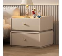 Mesita de noche moderna de mediados de siglo, mesita de noche de madera maciza, mesita de noche grande clásica de dos cajones con almacenamiento, completamente ensamblada, mesa auxiliar para