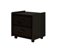 Mesita de noche moderna, mesa auxiliar con 2 cajones y deslizamientos silenciosos de madera maciza, robusta y estable, ruedas silenciosas de 360°, mesita de noche para dormitorio, sala de es