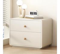 Mesita de Noche Moderna, Mesa Auxiliar, Mesilla de Noche Pequeñas con 2 Cajón y Diapositiva silenciosa, Mesitas Auxiliar para Espacios Pequeños, Adecuada para Oficinas, Dormitorios(White,45cm)