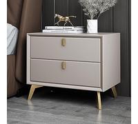 Mesita de Noche Moderna, mesas auxiliares para Dormitorio, mesita de Noche con cajón, Mesa de Madera Maciza, Patas de Metal (Color: J, tamaño: 50 cm/19,7 Pulgadas)