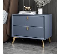 Mesita de Noche Moderna, mesas auxiliares para Dormitorio, mesita de Noche con cajón, Mesa de Madera Maciza, Patas de Metal (Color: I, tamaño: 45 cm/17,7 Pulgadas)