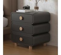 Mesita de Noche Moderna, Mesilla de Noche Pequeñas con 3 Cajóns y Diapositiva silenciosa, Robusta y Estable, Mesita Auxiliar para Espacios Pequeños, Adecuada para Oficinas, Dormitorios(Dark grey,50cm)