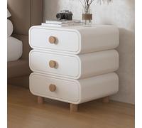 Mesita de Noche Moderna, Mesilla de Noche Pequeñas con 3 Cajóns y Diapositiva silenciosa, Robusta y Estable, Mesita Auxiliar para Espacios Pequeños, Adecuada para Oficinas, Dormitorios(White,50cm)