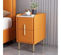 Mesita de noche moderna y delgada con 2 cajones: elegante mesita de noche con espacio de almacenamiento para dormitorio y sala de estar. Cómoda compacta de 30 x 35 x 55 cm. Diseño que ahorra