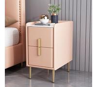 Mesita de noche moderna y delgada con 2 cajones: elegante mesita de noche con espacio de almacenamiento para dormitorio y sala de estar. Cómoda compacta de 30 x 35 x 55 cm. Diseño que ahorra