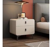 Mesita de noche moderna y delgada de madera maciza, multifuncional, no requiere montaje, opcional, multicolor, ideal para sala de estar y dormitorio (color: blanco crema)