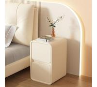 Mesita de noche moderna y delgada, no requiere montaje, pequeño armario de madera beige para sala de estar, diseño que ahorra espacio, solución de almacenamiento elegante, 20 cm de ancho