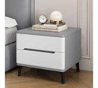 Mesita De Noche Moderna Y Sencilla Con Cajón For Dormitorio, Estructura De Madera Maciza, Disponible En Varios Estilos Y Colores, Ideal For Sala De Estar, Pasillo(Light gray+white,35x40x49cm)