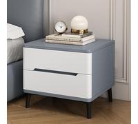 Mesita De Noche Moderna Y Sencilla Con Cajón For Dormitorio, Estructura De Madera Maciza, Disponible En Varios Estilos Y Colores, Ideal For Sala De Estar, Pasillo(Dark gray+white,40x40x49cm)