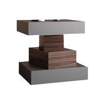 Mesita De Noche Moderna Yajuer, Mesita De Noche De Madera con Almacenamiento Abierto, Mesa Auxiliar Minimalista De 4 Niveles, Mesita De Noche Alta para Dormitorio, Sala De Estar, Sala De Estudio(Dark