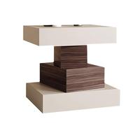 Mesita De Noche Moderna Yajuer, Mesita De Noche De Madera con Almacenamiento Abierto, Mesa Auxiliar Minimalista De 4 Niveles, Mesita De Noche Alta para Dormitorio, Sala De Estar, Sala De Estudio(White
