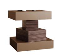Mesita De Noche Moderna Yajuer, Mesita De Noche De Madera con Almacenamiento Abierto, Mesa Auxiliar Minimalista De 4 Niveles, Mesita De Noche Alta para Dormitorio, Sala De Estar, Sala De Estudio(Brown