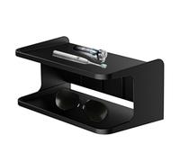 Mesita de noche montada en la pared - Estante flotante para cabecera que ahorra espacio con almacenamiento de dos niveles, organizador minimalista moderno para teléfonos, gafas y controles remotos | M