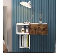 Mesita de noche montada en la pared, mesita de noche flotante, moderna mesita de noche de madera con cajón, diseño que ahorra espacio para dormitorio, sala de estar o baño