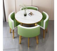 Mesita de noche móvil ajustable y mesa de oficina plegable, moderna mesa de comedor redonda de mármol para 4 elegantes escritorios de recepción y silla, perfecto para uso doméstico y de salón