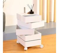 Mesita de noche móvil con cajones y ruedas para almacenamiento en la sala de estar, diseño que ahorra espacio para organizar lo esencial