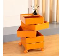 Mesita de noche móvil con cajones y ruedas para almacenamiento en la sala de estar, diseño que ahorra espacio para organizar lo esencial