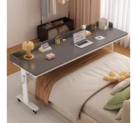 Mesita de Noche móvil con Ruedas, Escritorio móvil con Bandeja de Comida de Altura Ajustable,Mesa de pie sobre la Cama,escritorio pequeño para laptop con marco de metal(E,150x40x72cm/59x15.7x28.3")