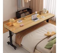 Mesita de Noche móvil con Ruedas, Escritorio móvil con Bandeja de Comida de Altura Ajustable,Mesa de pie sobre la Cama,escritorio pequeño para laptop con marco de metal(B,120x40x72cm/47.2x15.7x28.3")