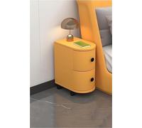Mesita de noche móvil con ruedas, mesa auxiliar estrecha de madera con 2 cajones para sala de estar y balcón, armario de almacenamiento con ruedas, ideal para el hogar, amarillo, 30 cm/11,8 pulgadas