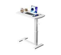 Mesita de noche móvil en forma de C con altura ajustable, ideal para espacios pequeños y uso sobre la cama