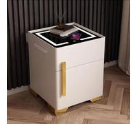 Mesita De Noche Multifunción Con Caja Fuerte Invisible, Mesita De Noche Con Estación De Carga Inalámbrica, Mesa Auxiliar Con Luces Led Y Carga Usb, Mesa Auxiliar Inteligente P(Size:35x40x50cm,Color:D)