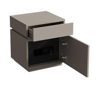 mesita de noche para dormitorio Mesita de noche de madera con caja fuerte oculta, mesa auxiliar con cajón, mesita de noche for dormitorio, dormitorio y espacios pequeños mesita de noche(Bruin)
