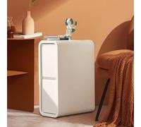 Mesita De Noche para Dormitorio, Mesita De Noche Estrecha, Mesa Auxiliar con Cajones De Madera Maciza De Almacenamiento De 2 Niveles, para Sala De Estar, Dormitorio, Fácil Montaje (Color: CR