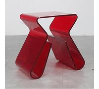 Mesita de noche, pequeño taburete acrílico para baño, sala de estar, balcón, mesa auxiliar con almacenamiento, mesa auxiliar transparente, color negro