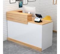 Mesita de noche plegable ajustable y mesa de oficina con cajones con cerradura, moderno mostrador de recepción con paneles privados y taquillas para pago y vestíbulo