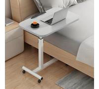 Mesita de noche plegable - Escritorio con ruedas para laptop de altura ajustable para cama/sofá, mesa auxiliar portátil con ruedas, escritorio pequeño de pie para comer, leer y usar en la oficina