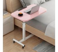 Mesita de noche plegable - Escritorio con ruedas para laptop de altura ajustable para cama/sofá, mesa auxiliar portátil con ruedas, escritorio pequeño de pie para comer, leer y usar en la oficina
