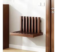 Mesita de noche plegable montada en la pared, escritorio flotante de madera maciza que ahorra espacio, banco de zapatos multifuncional para entrada (nogal h)