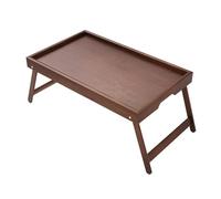 Mesita de noche plegable portátil con portavasos, escritorio versátil para comer, orar y estudiar, color marrón, ideal para uso doméstico y de viaje