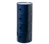 Mesita de noche redonda con cajón, mesa auxiliar redonda con almacenamiento, mueble de baño estrecho, mesita de noche pequeña, mueble de almacenamiento redondo con puertas corredizas para sala de esta
