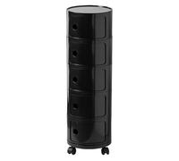 Mesita de noche redonda con ruedas, moderna mesa auxiliar de plástico con puertas correderas para dormitorio, baño, sala de estar, solución de almacenamiento de varios niveles