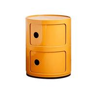 Mesita de noche redonda de plástico que ahorra espacio, elegante y práctica, para espacios pequeños, solución de almacenamiento creativa para una vida sin desorden