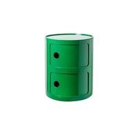 Mesita de Noche Redonda Moderna con cajón de Almacenamiento, Unidad de mesita de Noche apilable, combinación para Dormitorio, Sala de Estar u Oficina, Mesa Auxiliar de Esquina Verde con Alma