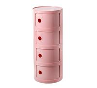 Mesita de Noche Redonda Rosa Moderna con cajón de Almacenamiento Combinación de Unidades de mesita de Noche apilable para BBathroom Mesa Auxiliar de Almacenamiento de Esquina de Sala de Esta