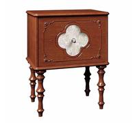 Mesita de noche retro de madera maciza con cajón de gran capacidad, mesa auxiliar multifuncional for sofá, no requiere montaje, perfecta for dormitorio, sala de estar y espacios(Brown,50x45x60cm)