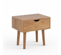Mesita De Noche Simona 55X40X50Cm Madera Maciza Aceitada Roble Natural