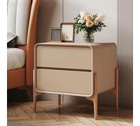 Mesita de noche simple color caqui con 2 cajones, moderna mesita de noche para dormitorio y sala de estar, 40 x 40 x 50 cm, elegante solución de almacenamiento