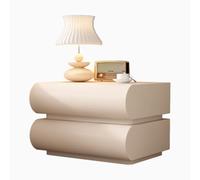 Mesita de noche soporte de cuero, mesa de noche de almacenamiento de madera, mesa de altura de la cama de moda con 2 cajones, ahorrar espacio de noche para dormitorio, no se requiere ensamblaje